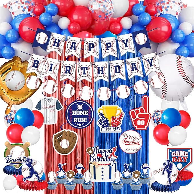 Baseball Party Decorations, Baseball Birthday Party Supplies Kit, Include Sport by jenlion