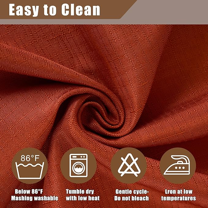 Fitable 2 Pack Faux Linen Fall Tablecloths, Wrinkle Proof Fabric Table Cloth - Image 7