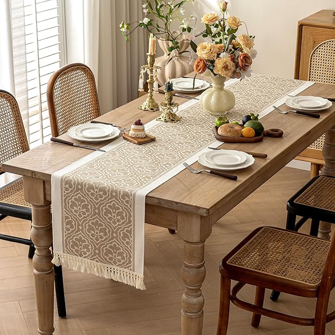 Table Runners 63 Inches, Waterproof Boho Table Runner - Image 2