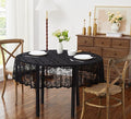LinenZone Extra Large Black Round Tablecloth by LinenZone