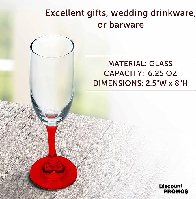 DISCOUNT PROMOS Premiere Champagne Flutes 6.25 oz. Set of 10, Bulk Pack - Image 4