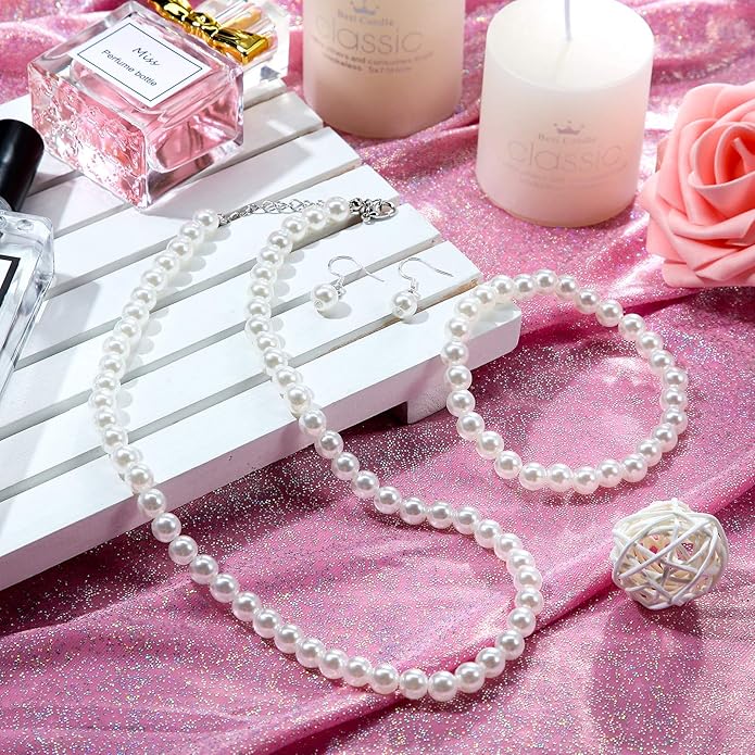 4 Pcs 1920s Faux Pearl Costume Jewelry Set - Image 5