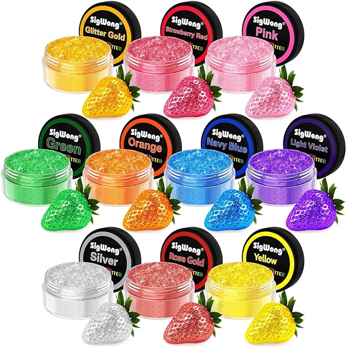 Edible Glitter - 10 Colors Luster Dust Edible Set by WelcometotheSigWong