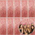 10 Pack Foil Curtain Backdrop Rose Gold Metallic Tinsel Foil Fringe Curtains by KEJ