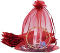 TheDisplayGuys 100-Pack 6x8 Maroon Sheer Organza Gift Bags by TheDisplayGuys