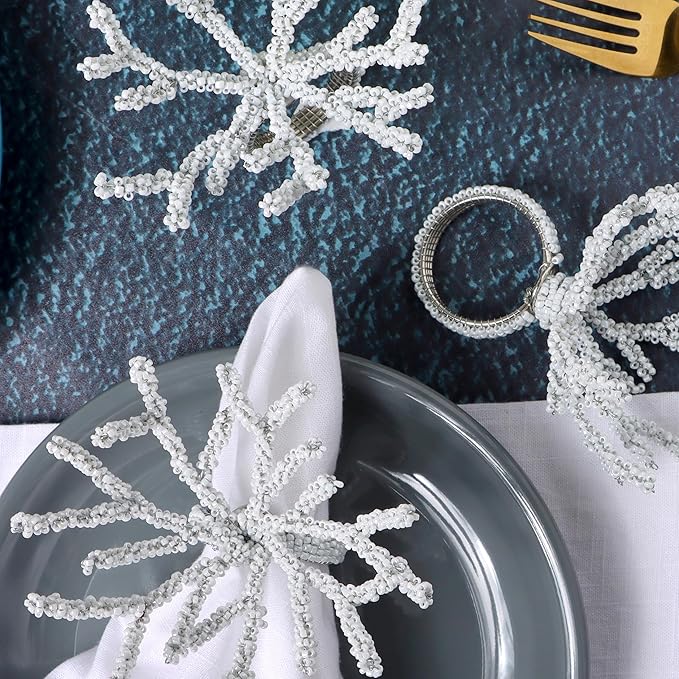 Beaded Napkin Rings Set for Dining Table - Image 5