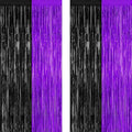 2 Pack Halloween Decor, 3.28 FT x 7.05 FT Purple and Black Foil Streamer by ZATAYE