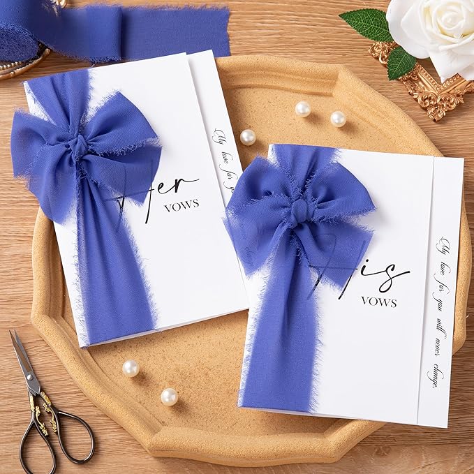 DORIS HOME Electric Blue Chiffon Ribbon - Image 4