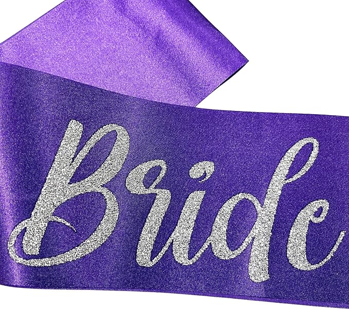 Bride to Be Sash Purple, Bride Sash Bachelorette Party Bridal Shower Sashes - Image 4