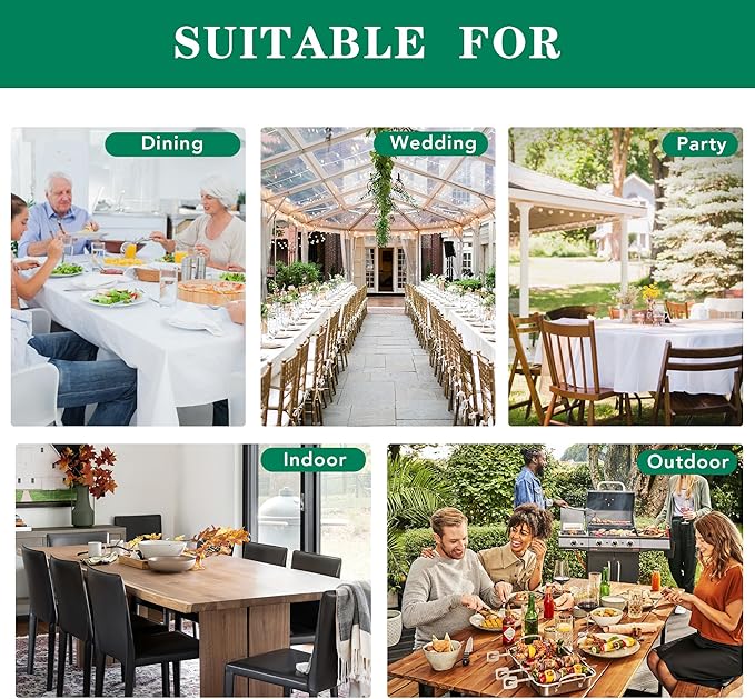 Biscaynebay Textured Fabric Square Tablecloths 60x60 Inches, Wedding and - Image 9