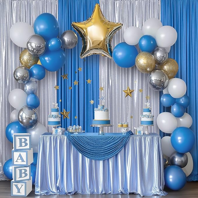 Outpain Thick 40 ft x 10 ft Silver Sequin Backdrop Curtain - Image 6