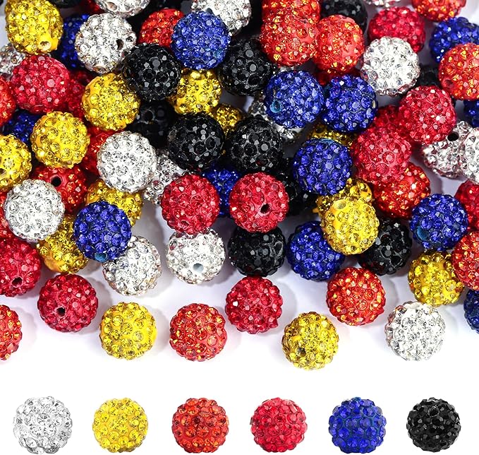 240pcs 10mm Gold Rhinestone Beads - Image 2
