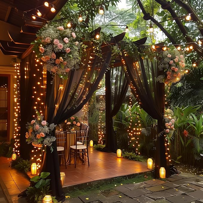 Fomcet Black Tulle Backdrop Curtains - Image 6