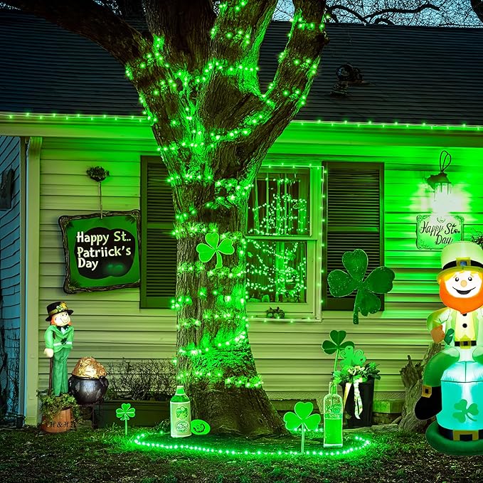 JMEXSUSS 500 LED Green Christmas String Lights Indoor Outdoor, 8 Modes 163 FT - Image 4