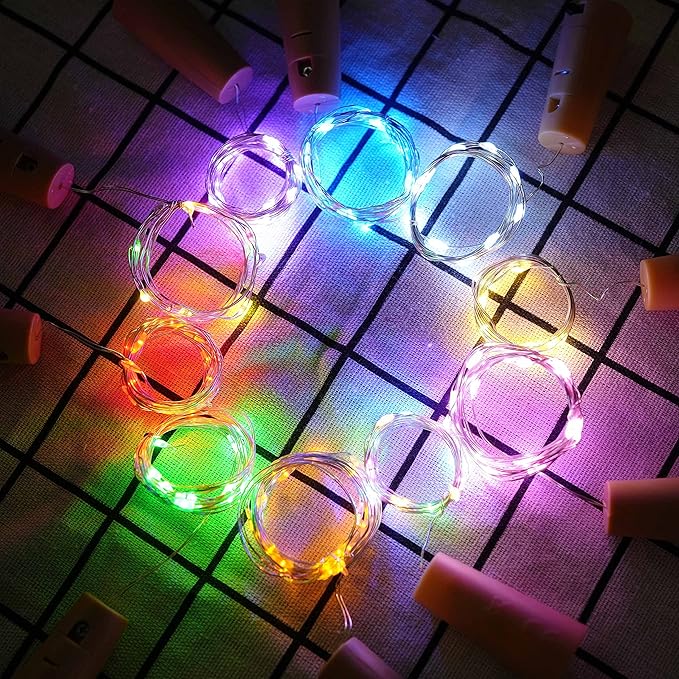 10 Pack Bottle Cork Lights 10 LED Wine Bottle Battery Powered Lights Copper - Image 5