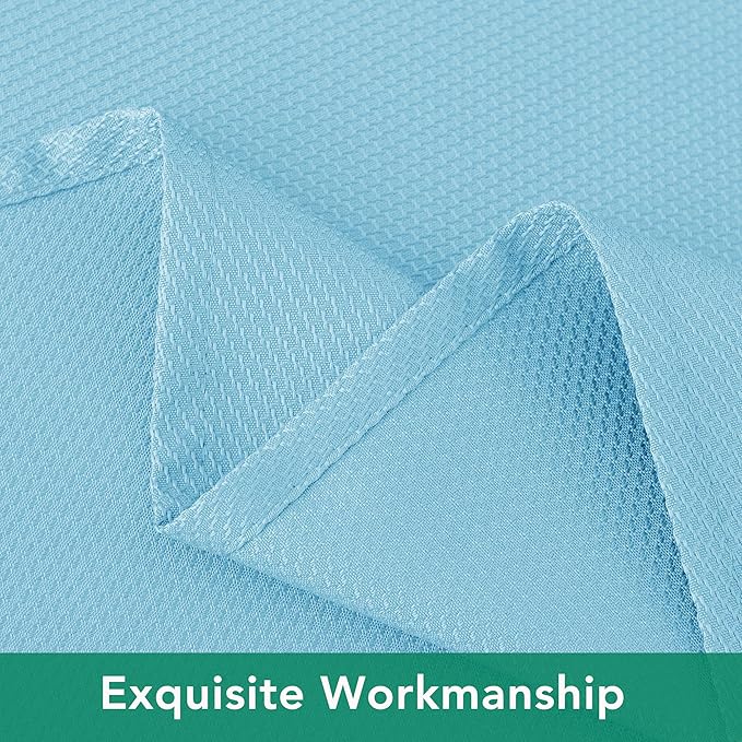 Biscaynebay Textured Fabric Tablecloths 52x70 Inches Rectangular, Light Blue - Image 5