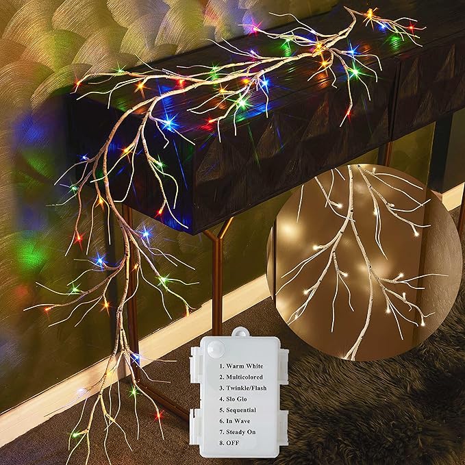 Hairui Lighted Birch Garland Battery Operated - Image 3
