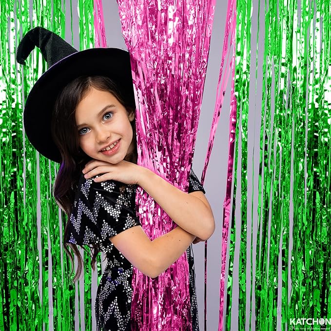 KatchOn, XtraLarge Green and Pink Fringe Backdrop, One in A Melon Party - Image 6