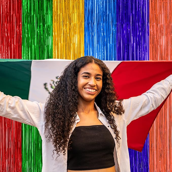 2 Pack Cinco De Mayo Decorations, 3.28 FT x 7.05 FT Fiesta Rainbow Backdrop - Image 5