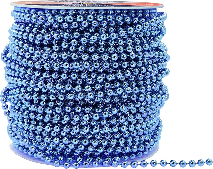 Mandala Crafts 4mm Faux Blue Pearl Beads Roll - Image 3