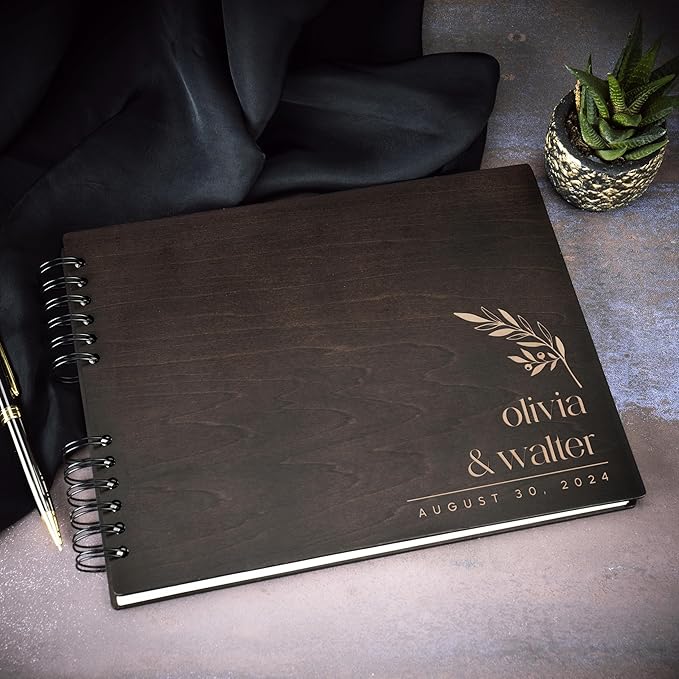 Personalized Wood Wedding Guest Book - Image 8