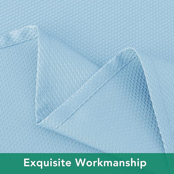 Biscaynebay Textured Fabric Round Tablecloths 90", Light Blue Water Resistant - Image 5