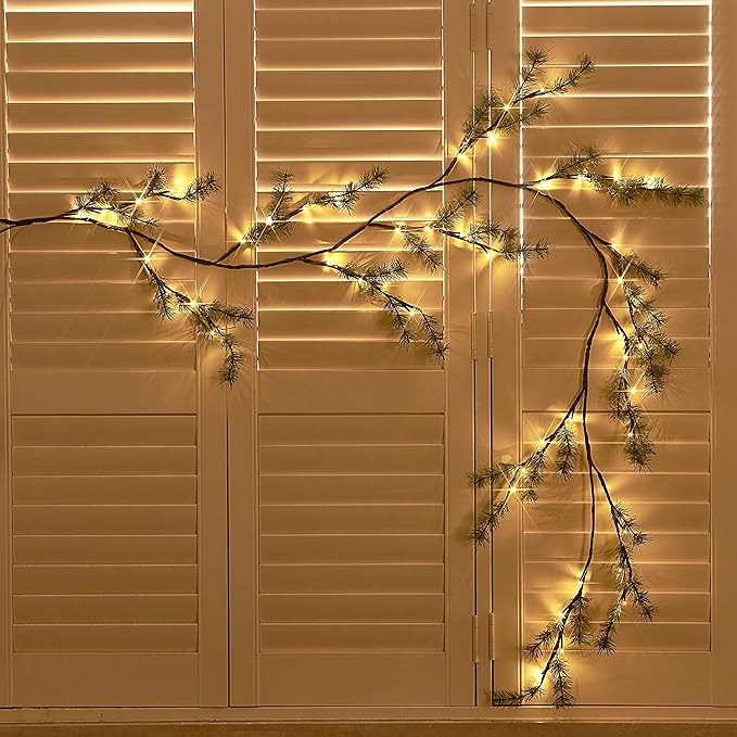 Hairui Lighted Pine Garland Battery Operated - Image 5