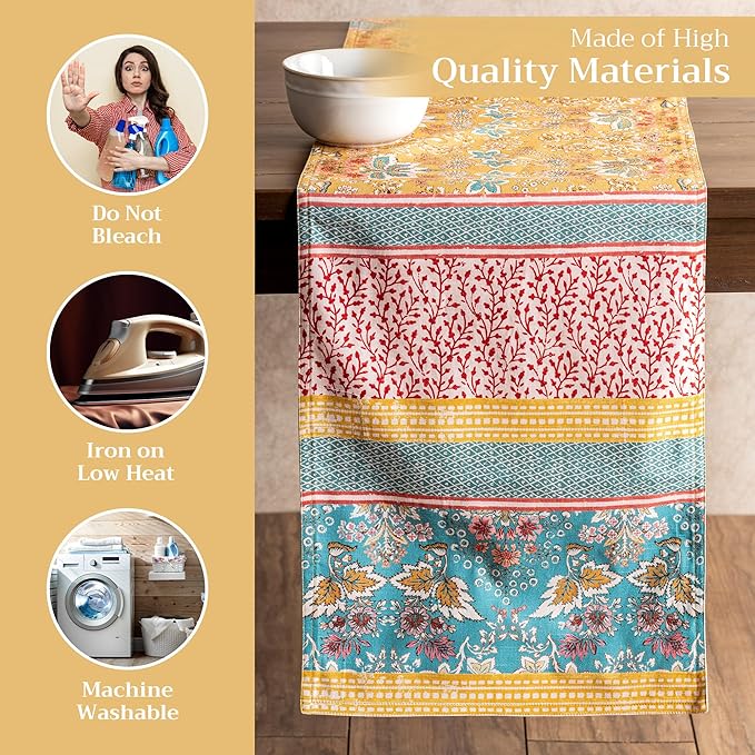 Maison d' Hermine Table runner 100% Cotton Double Layer Table Runners 108 - Image 3