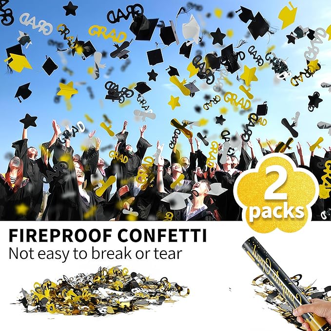 16 inch Graduation Confetti Poppers, Confettis Cannons Bulk - Image 4