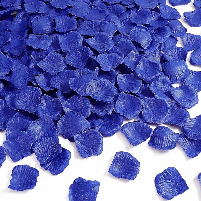 1000 Pcs Dark Blue Rose Petals Artificial Silk Flower Petals Romantic by Unknown