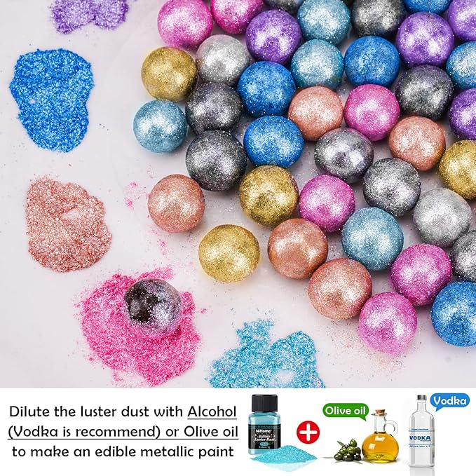 NiHome Edible Food-Grade Glimmer Powder Glitter Luster Dust Metallic Food - Image 6