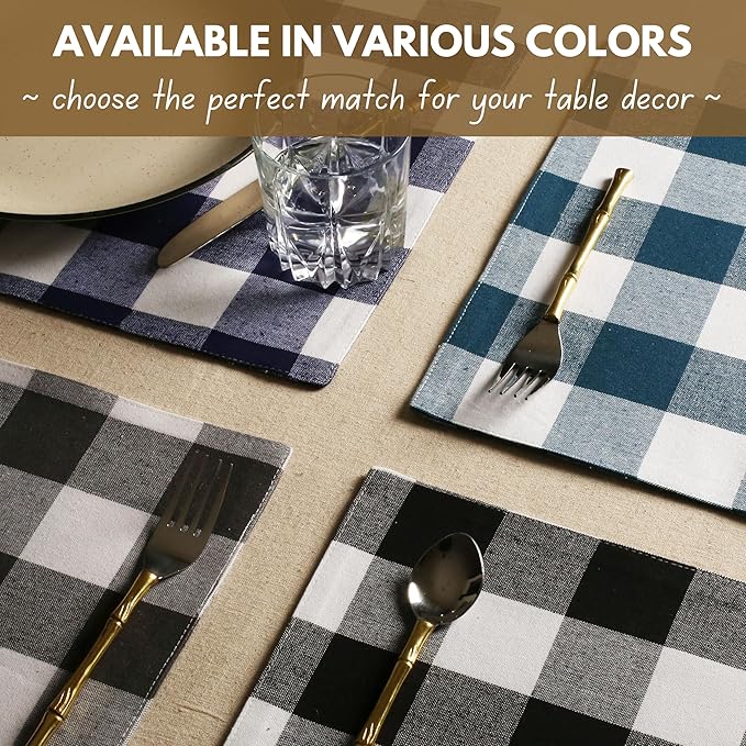 Native Fab Table Runner Buffalo Check Plaid 100% Cotton - Image 8