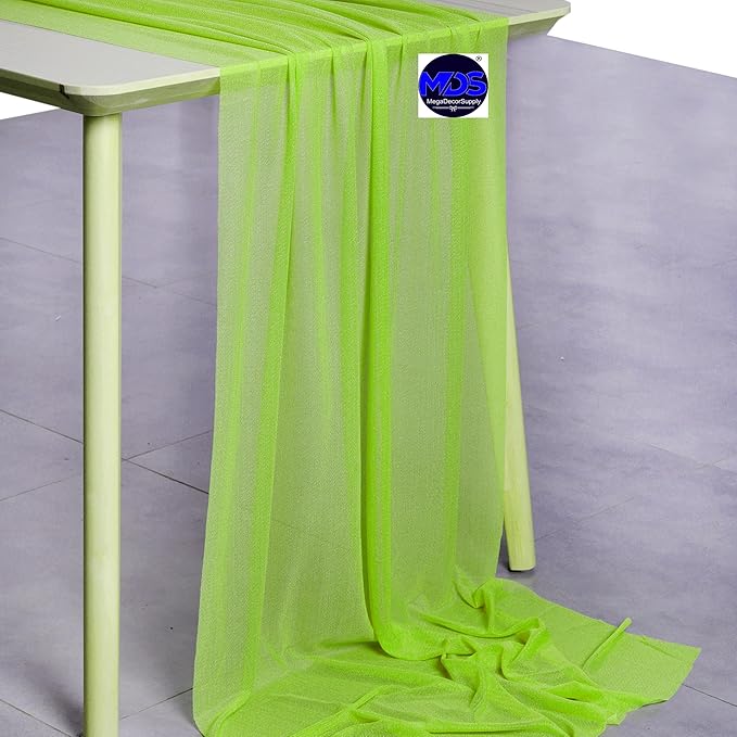 MDS 2 Pack 14ft Chiffon Table Runner 29 x 170 Inches Sheer Wedding Runner - Image 2