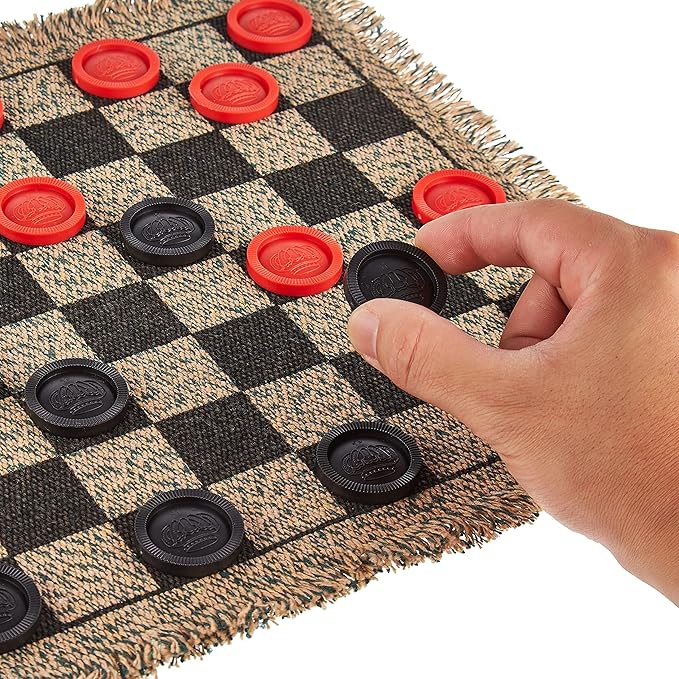 3-in-1 Mini Checkers Rug + Classic & Mega Tic Tac Toe - Image 4