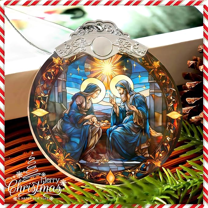 Nativity Ornament, Christian Holiday Decor, Religious Keepsake, Jesus Gift Idea - Image 2