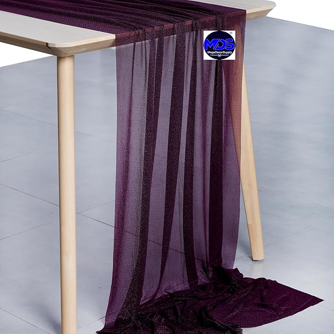 MDS 2 Pack 14ft Chiffon Table Runner 29 x 170 Inches Sheer Wedding Runner - Image 2