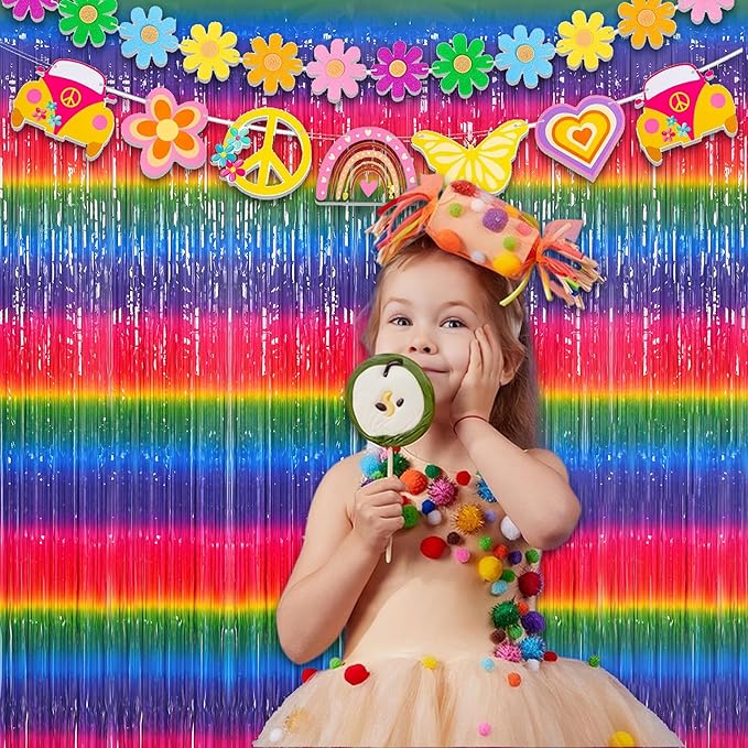 Gradient Colorful Party Streamers Backdrop - Image 2