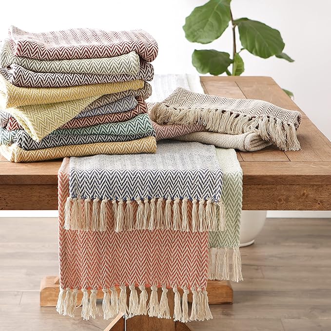 DII Woven Basic Tabletop Collection, Chevron Table Runner, Nautical Blue - Image 6
