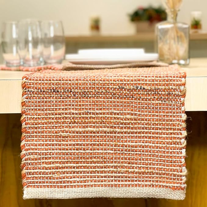 Chardin home Natural Jute Table Runner 13x72 Inch – Vintage Boho Rustic Table by ChardinHome