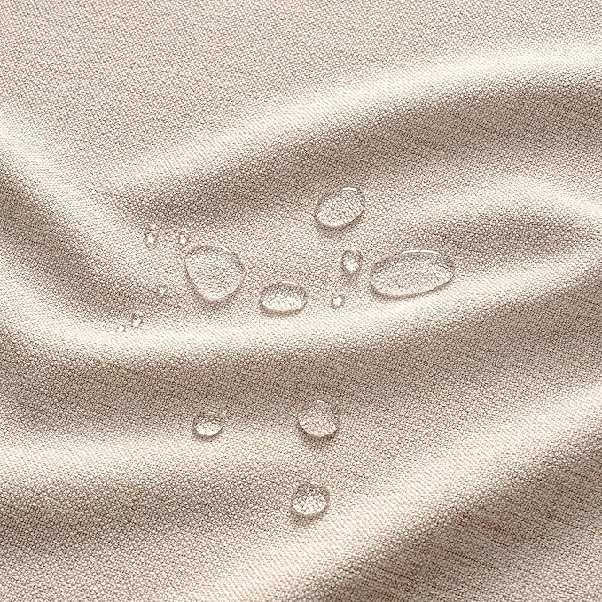 MIULEE Ivory Linen Tablecloth 60x120 Inch Rectangle Table Cloth Waterproof - Image 2