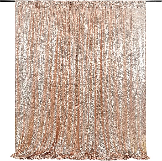 Eternal Beauty Sequin Backdrop Curtain, 6FT x 8FT Rose Gold Background - Image 3