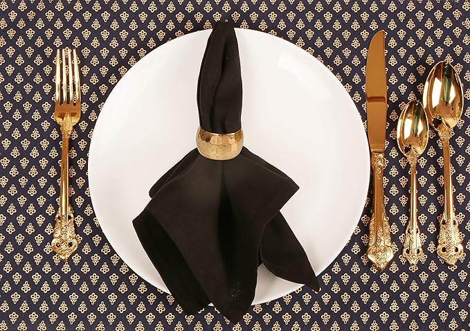 Gorgeous Perfect Hand Hammered Large Size Gold Color Party Dining Table Napkin - Image 3
