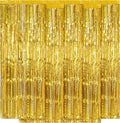 5 Pack Gold Fringe Backdrop 3.2ft x 8.2ft Foil Curtain Tinsel Foil Fringe by Ohiyoo