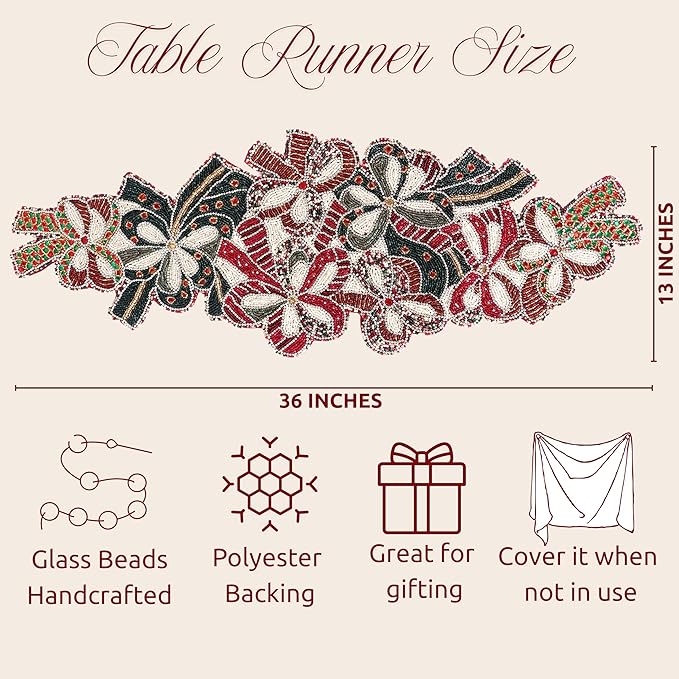 Elegant Glass Beads Table Runner 13x36 - Image 8