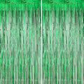 2 Pack Green Foil Fringe Backdrop Curtains, Tinsel Streamers Birthday Party by Voircoloria