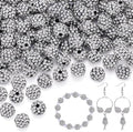200pcs 10mm Black White Rhinestone Beads by TINKRSTUFF