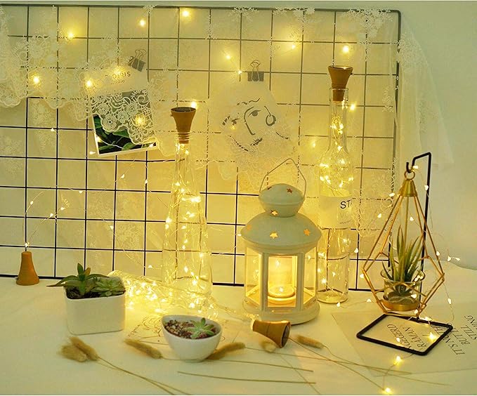 Upgraded 8 Pack Solar Wine Bottle Lights, 20LED Silver Wire Cork Lights - Image 5