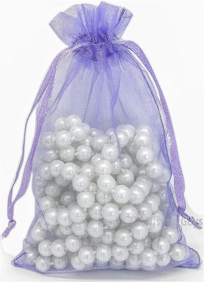 TheDisplayGuys 48-Pack 4x6 Lavender Sheer Organza Gift Bags - Image 3
