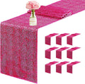 10 Packs 12 x 72 inches Sequin Table Runner, Hot Pink Glitter Table Runner by Unknown