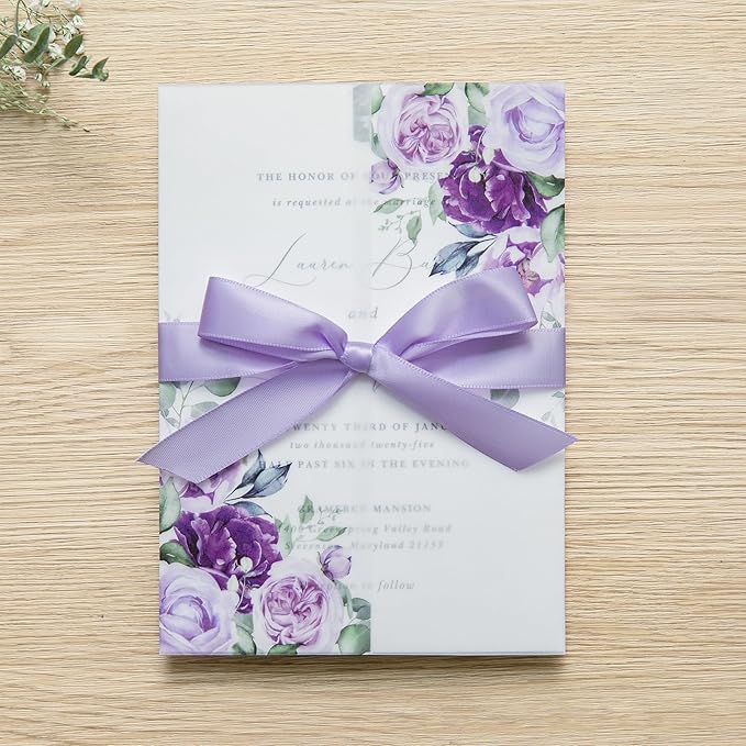 PONATIA 50 PCS Purple Vellum Jackets - Image 6